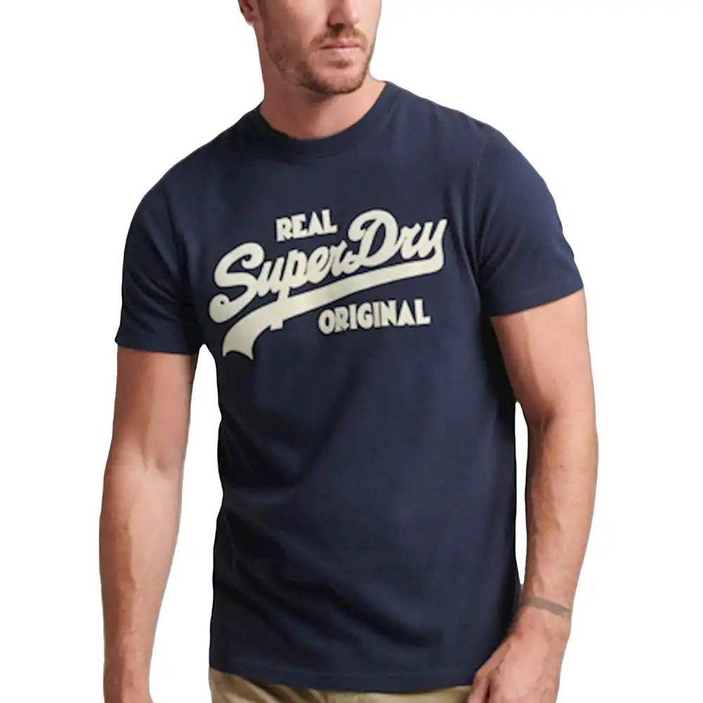 T shirt manche courte homme Superdry Vintage classic logo Bleu - ZESHOES