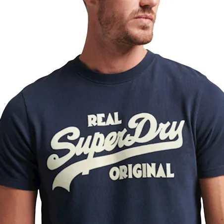 T shirt manche courte homme Superdry Bleu Vintage classic logo